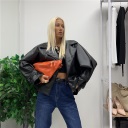 trench corto effetto pelle moon